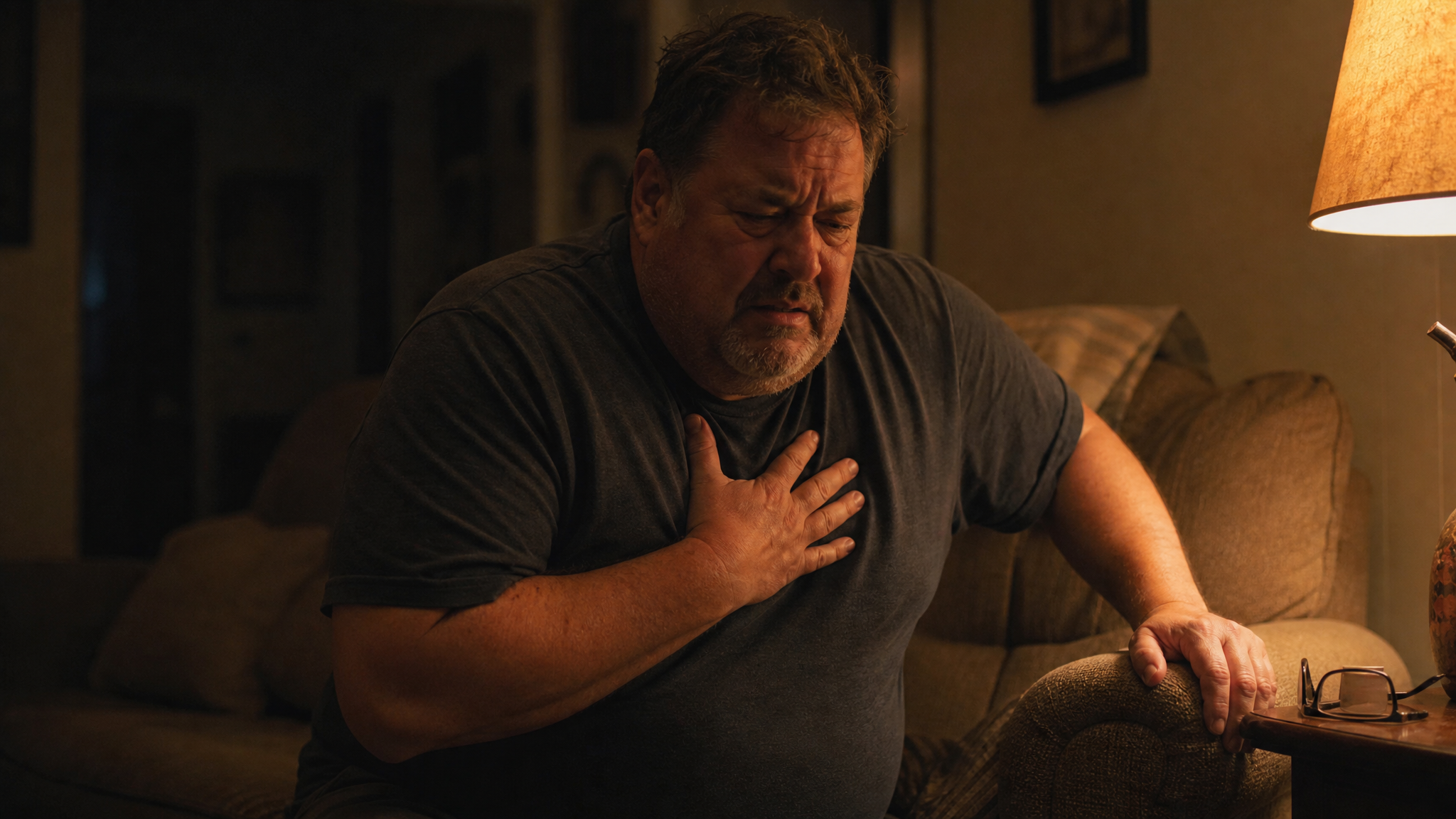 Illustration showing the signs and symptoms of a heart attack