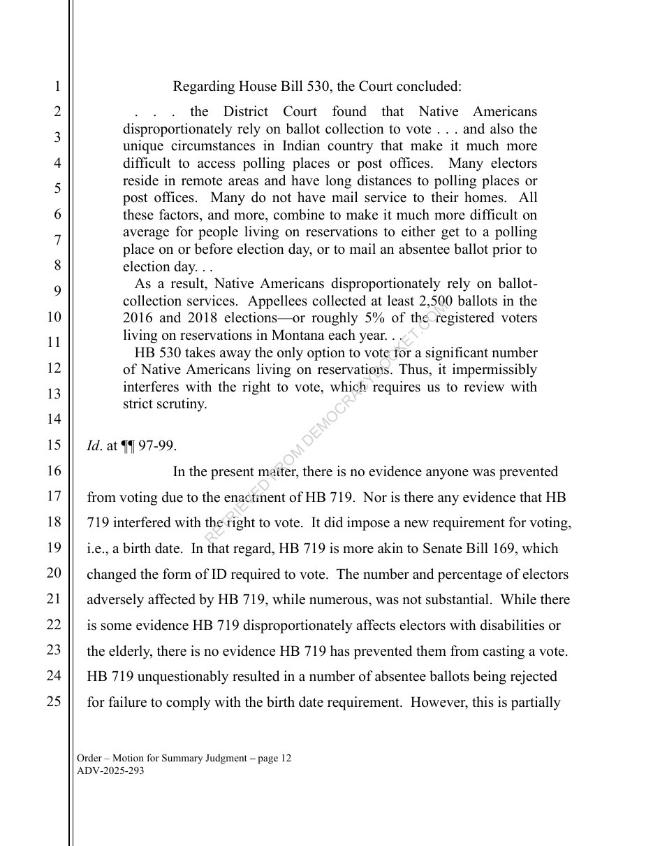 Page 12 of Judge Mike Menahan's Oct. 2, 2026 order in Disability Rights Montana v. State, ADV-2025-293