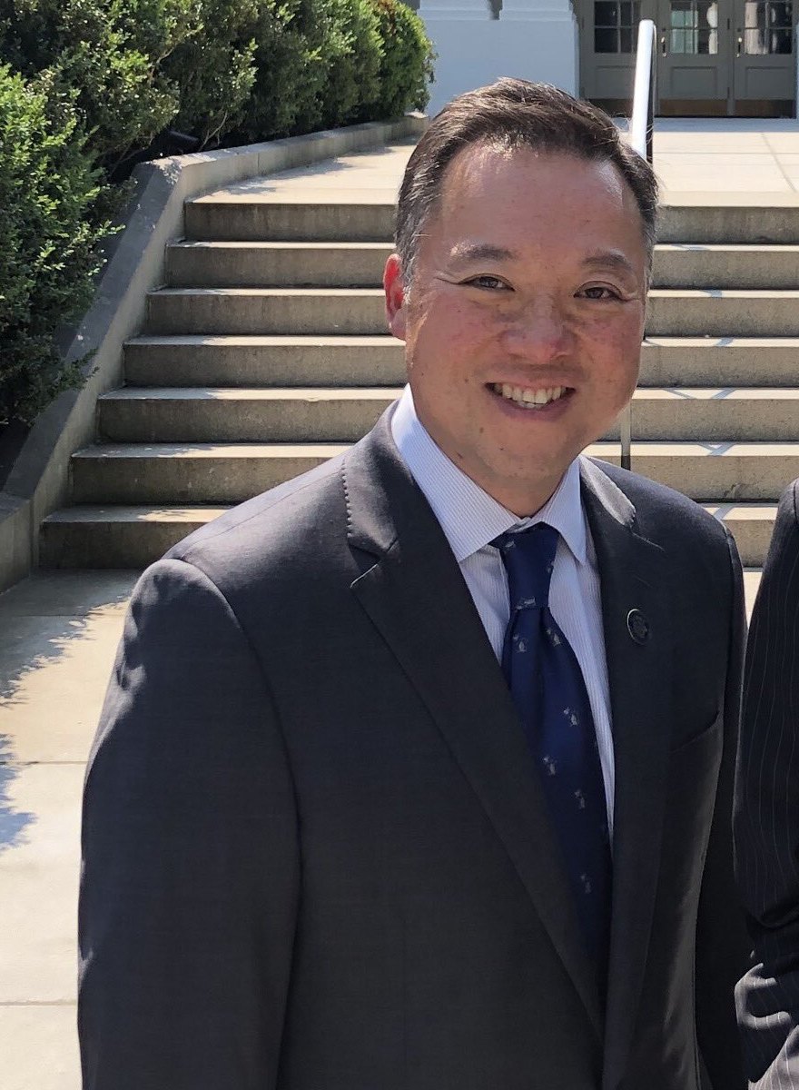 Connecticut Attorney General William Tong outside the White House in May 2021