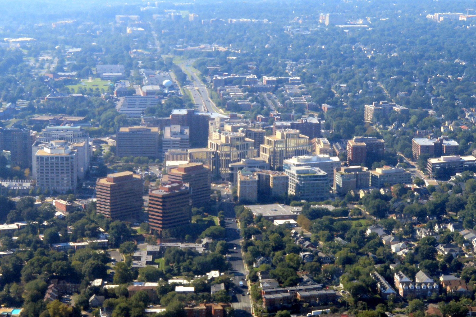 Aerial view of Arlington County's Court House neighborhood in Virginia