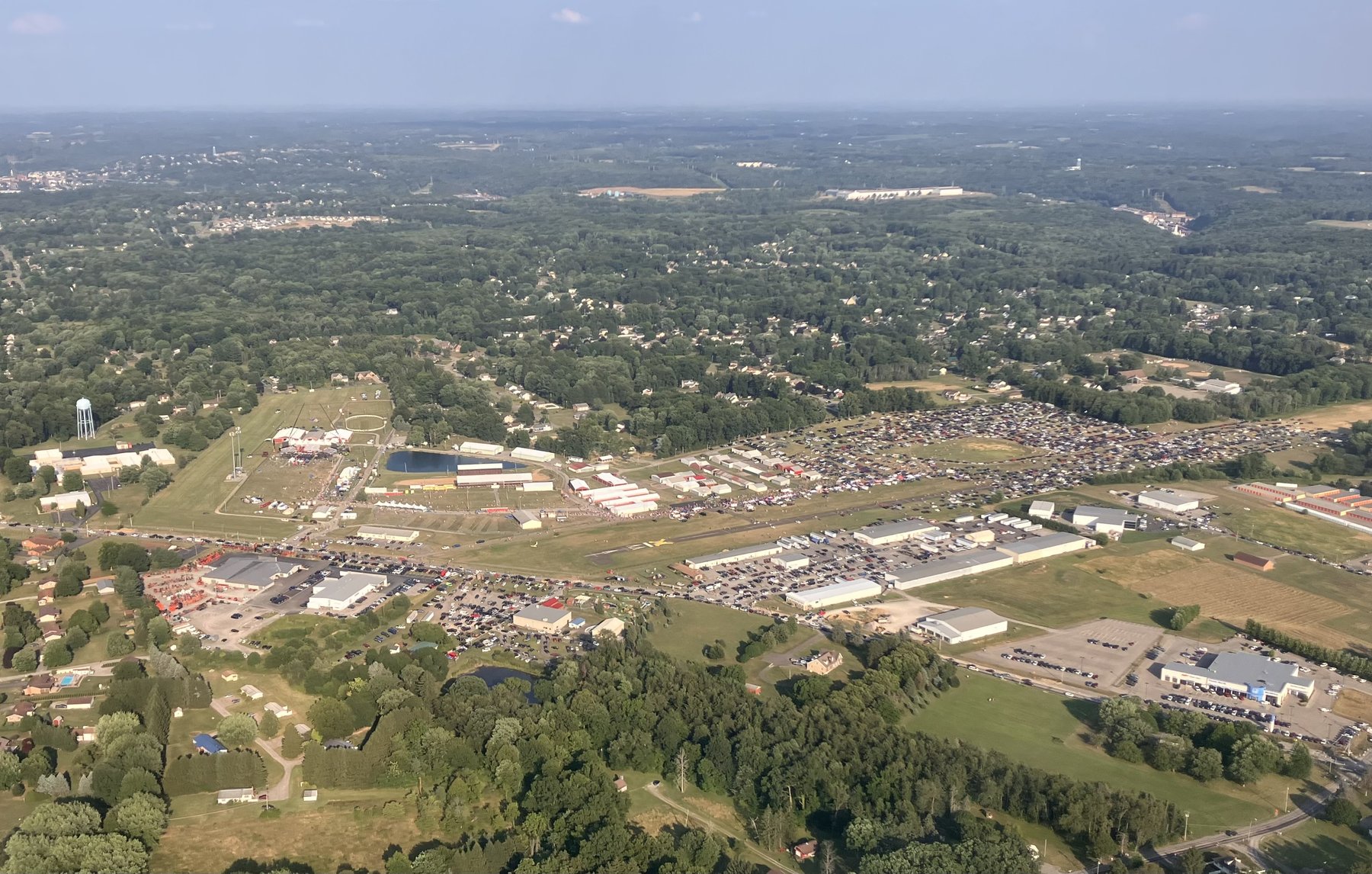 Aerial view of the Butler Farm Show grounds in Butler County, Pennsylvania, in July 2024