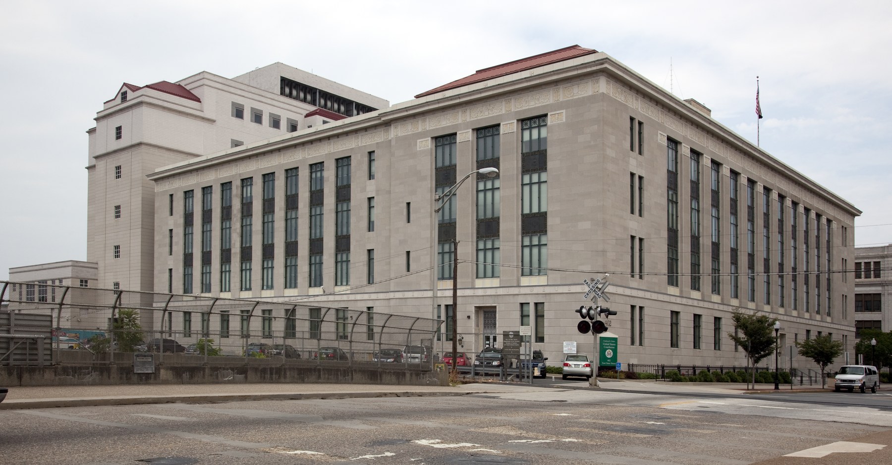 The Clarkson S. Fisher Federal Building and United States Courthouse at 402 East State Street in Trenton, New Jersey