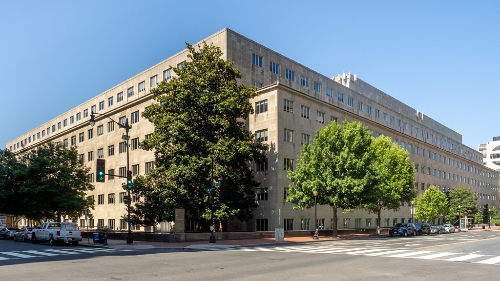 The stone headquarters of the U.S. Government Accountability Office on G Street in Washington, D.C.