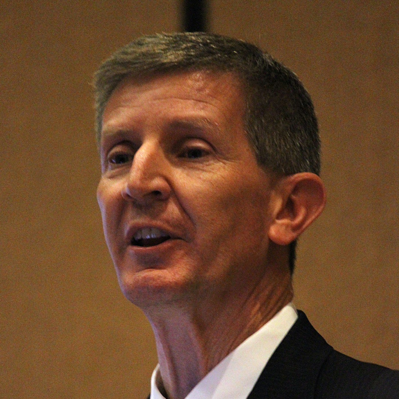 Judge L. Steven Grasz of the U.S. Court of Appeals for the Eighth Circuit speaking at a lectern