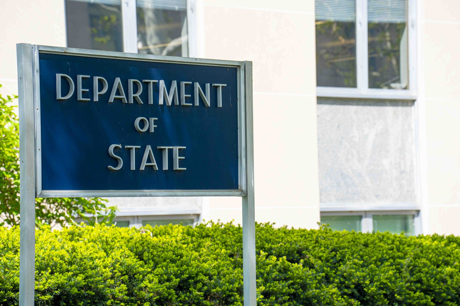 The Department of State sign outside the Harry S. Truman Building in Washington, D.C.