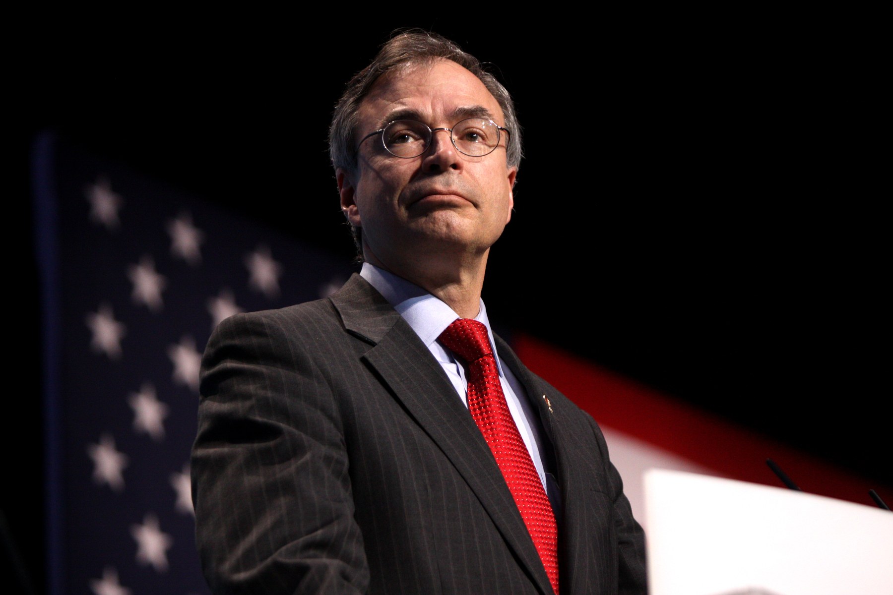 Rep. Andy Harris of Maryland's 1st Congressional District speaking at a podium in front of an American flag