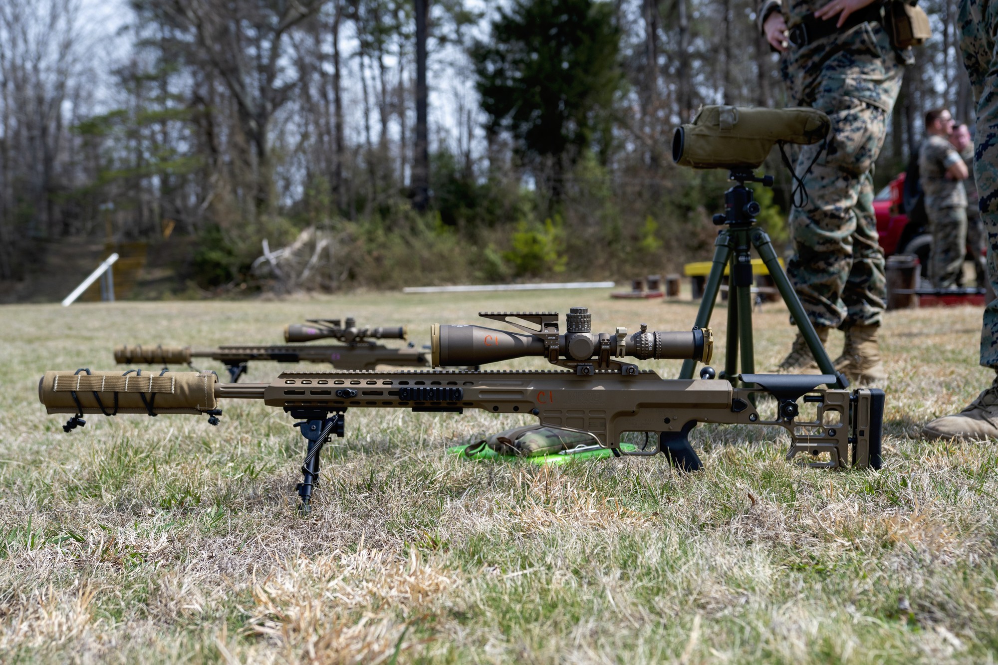 Two suppressor-equipped Mk22 Mod 0 Advanced Sniper Rifles on a range