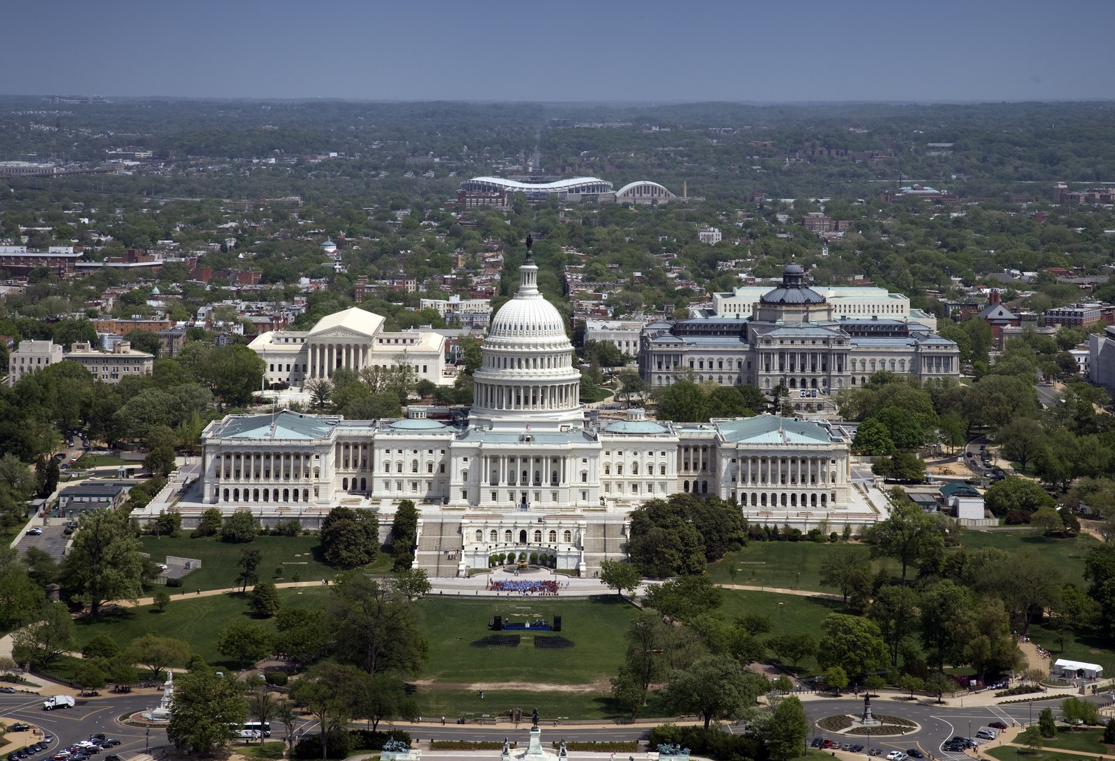 Aerial view of the United States Capitol building in Washington, D.C.