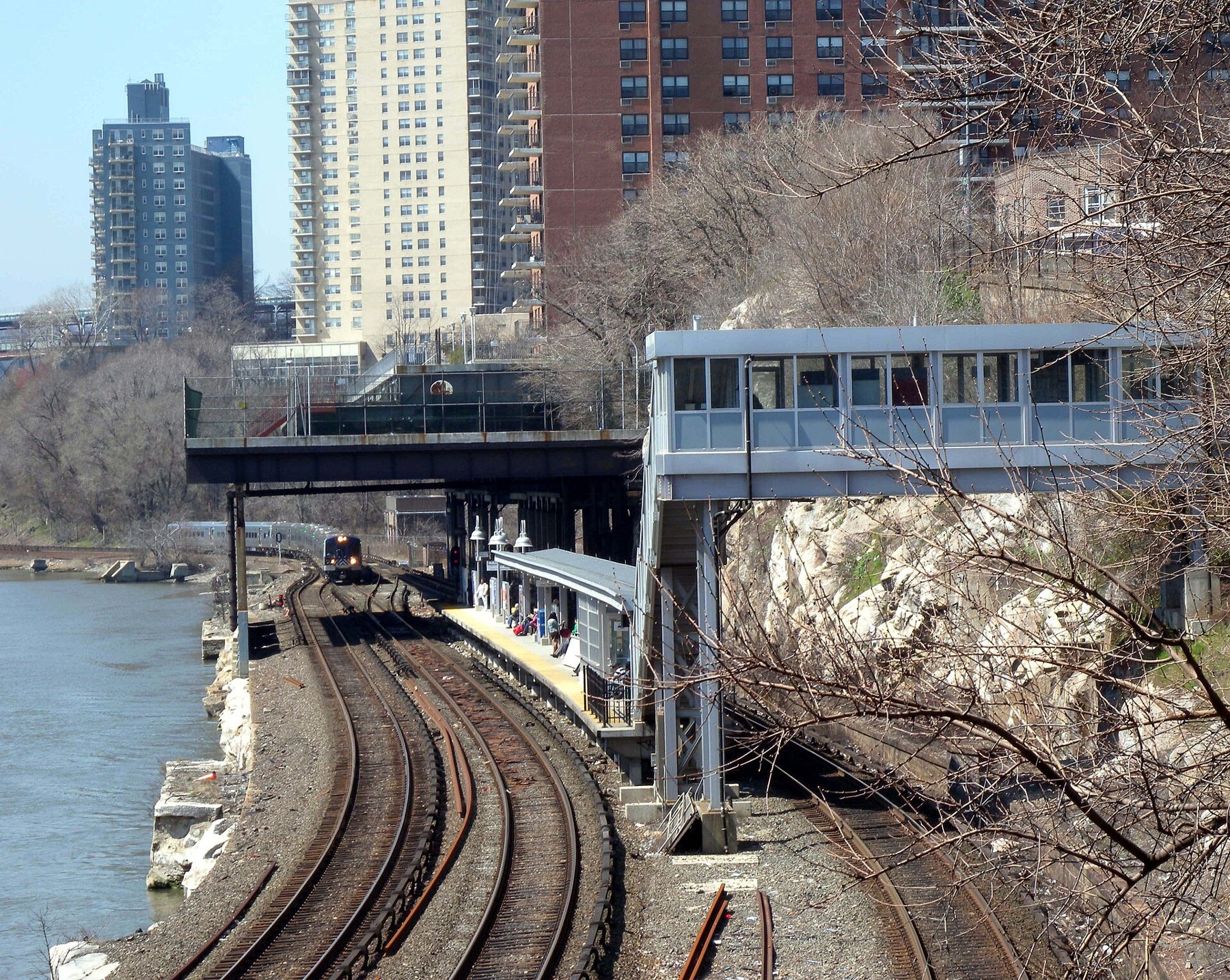 Marble Hill Metro-North station along the Harlem River in Marble Hill, Manhattan
