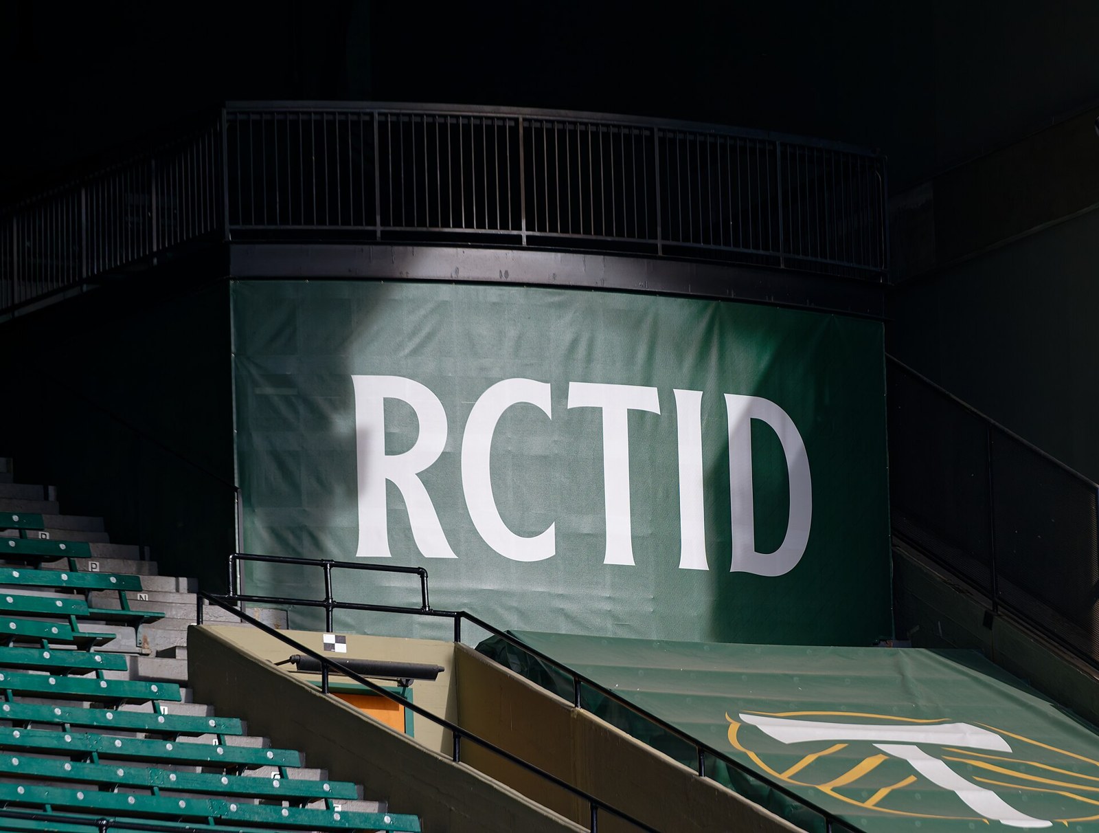 Supporters banner displayed in the stands at Providence Park, Portland