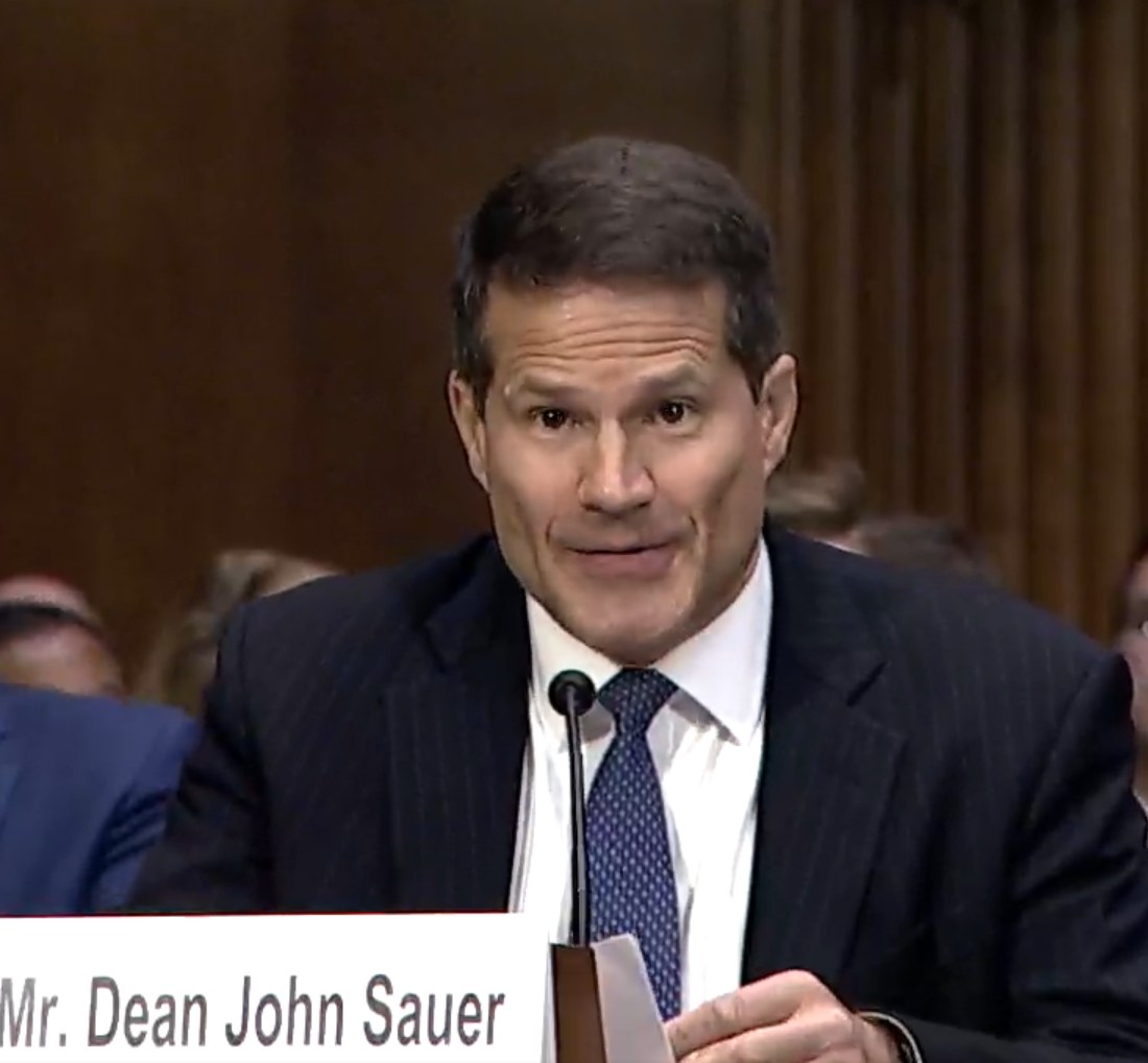 Solicitor General D. John Sauer testifying at his Senate Judiciary Committee confirmation hearing