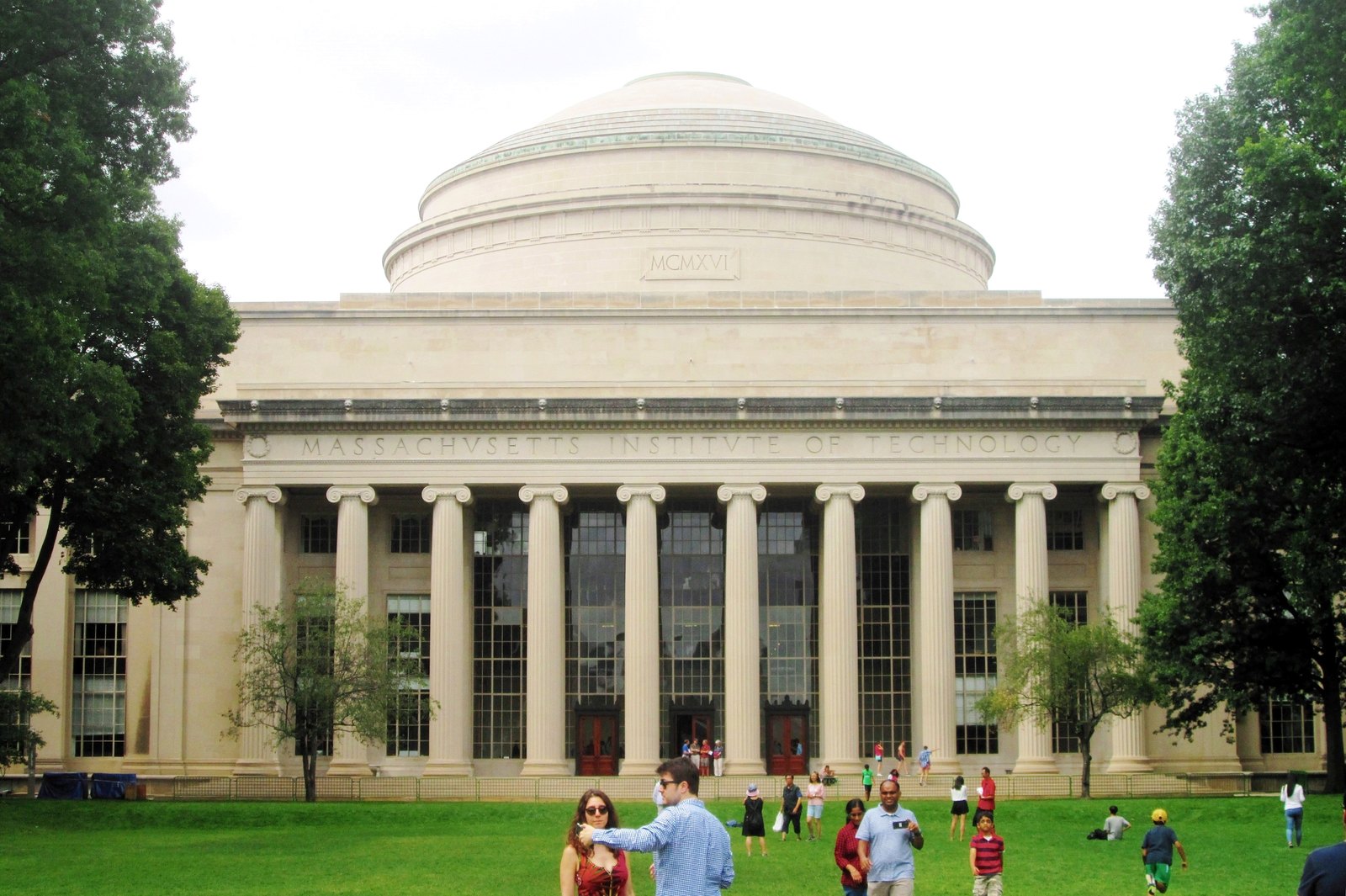 The Great Dome and Maclaurin Building at the Massachusetts Institute of Technology, seen across Killian Court