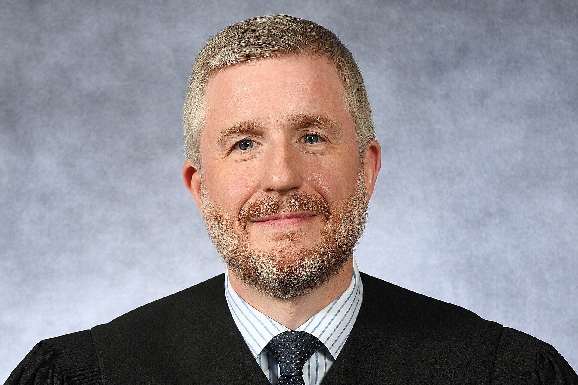 Official portrait of Third Circuit Judge Paul Matey in a judicial robe