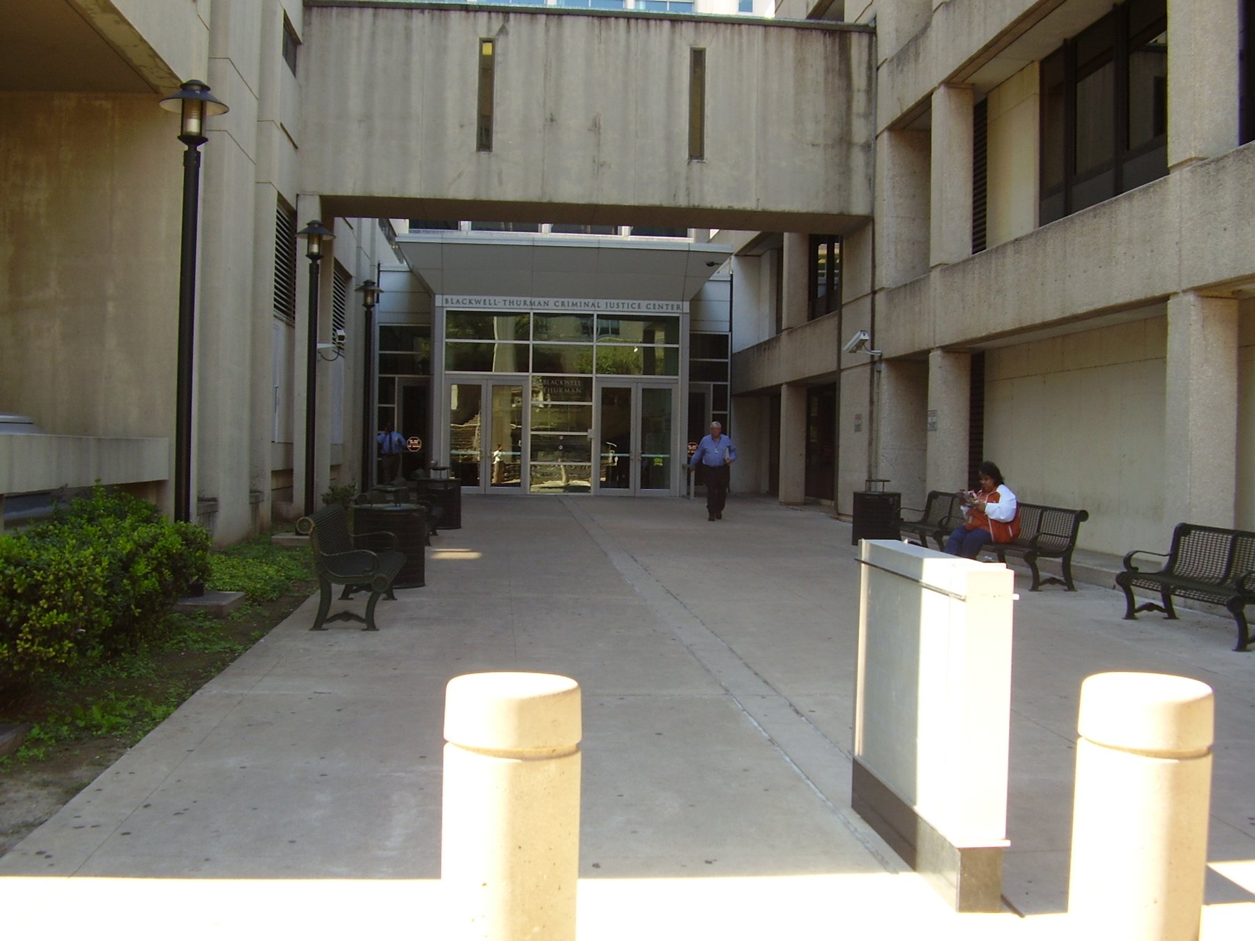 Entrance to the Blackwell-Thurman Criminal Justice Center in downtown Austin, Texas