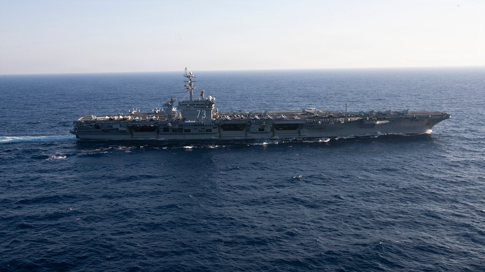 USS George Washington aircraft carrier underway at sea