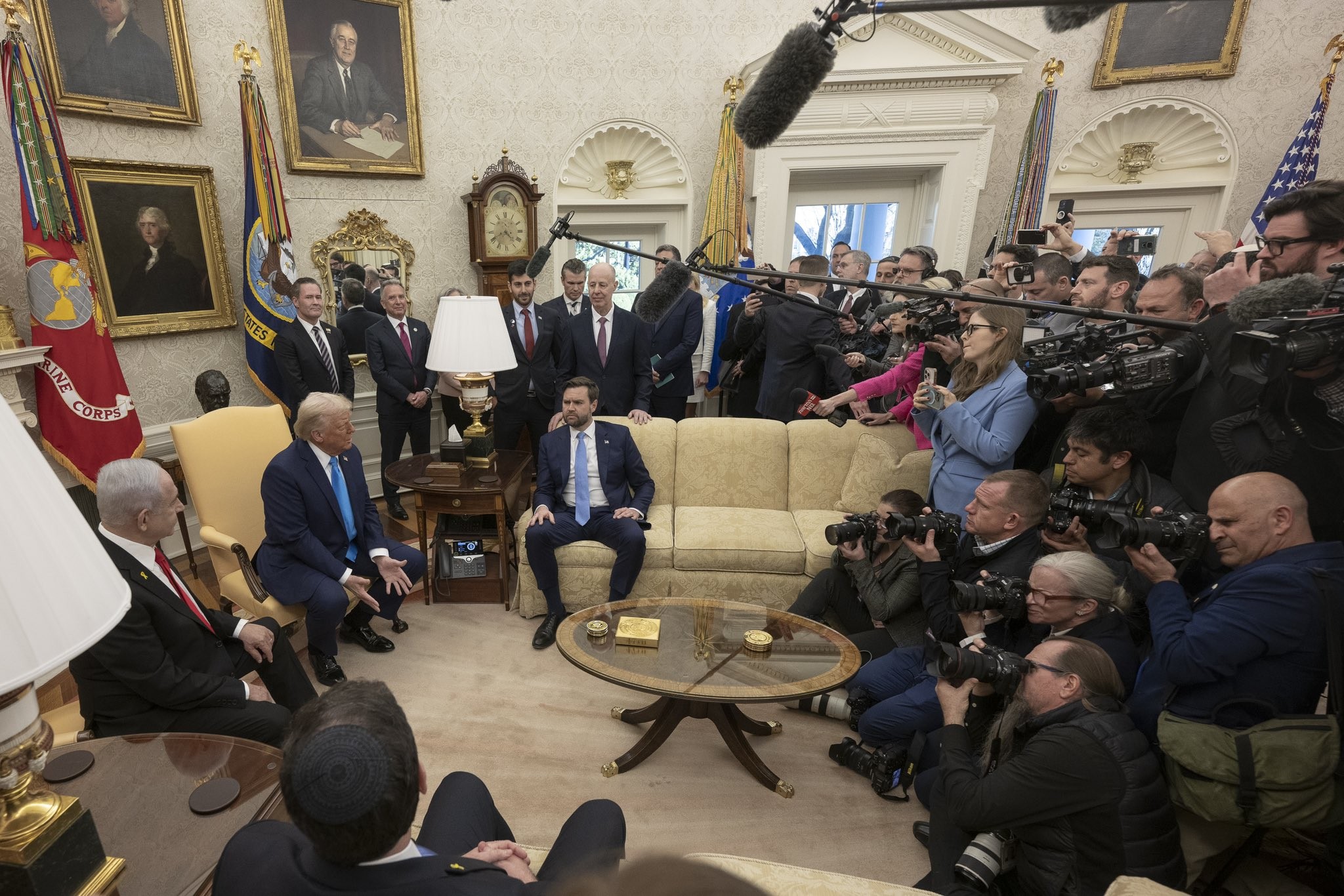 President Trump and Israeli Prime Minister Benjamin Netanyahu meet in the Oval Office