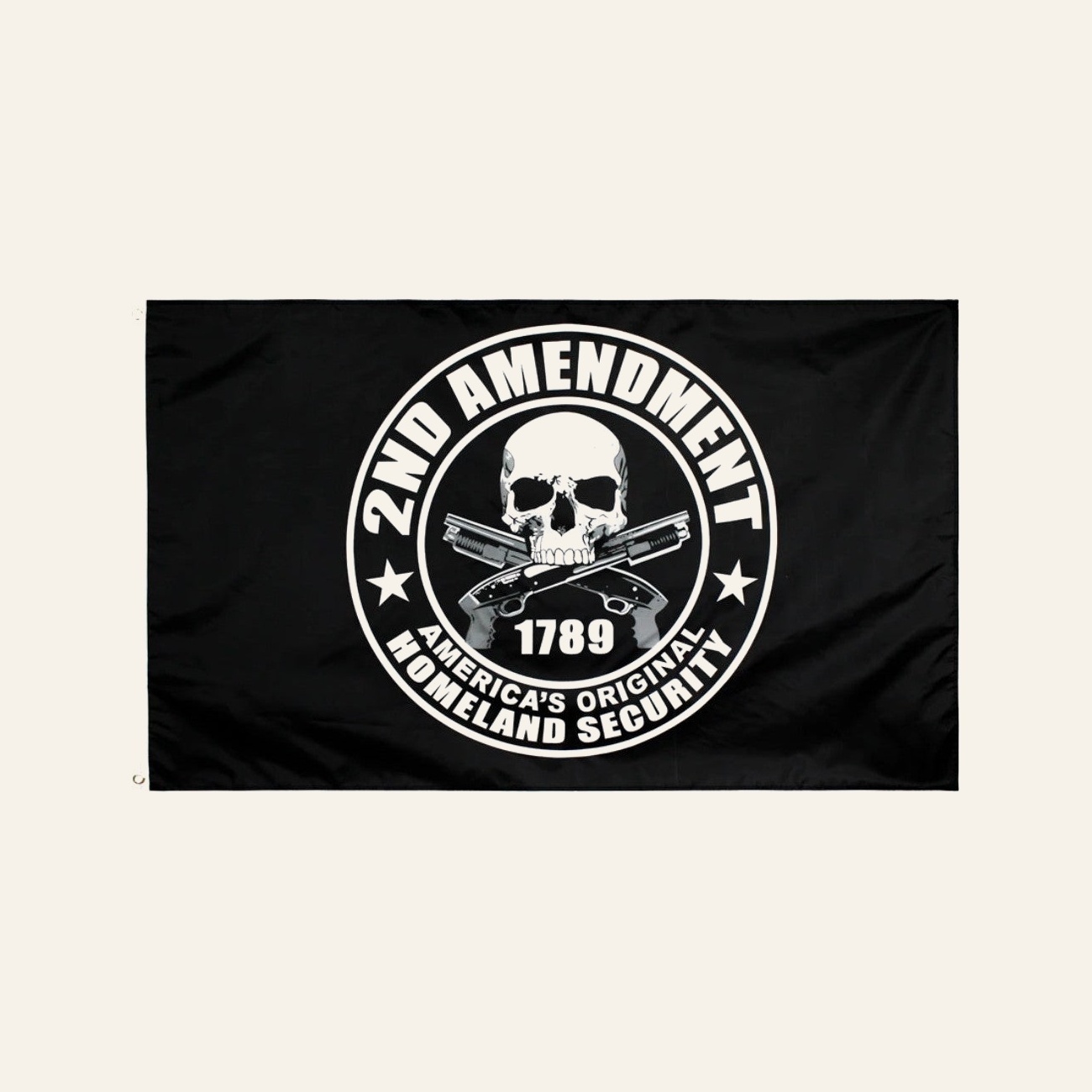 2nd Amendment Rights Flag laid flat, showing the complete printed emblem
