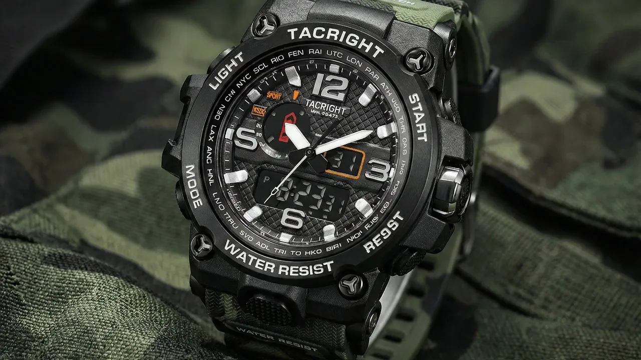 Military watch — combat-grade timepiece, sealed and shock-rated for the field