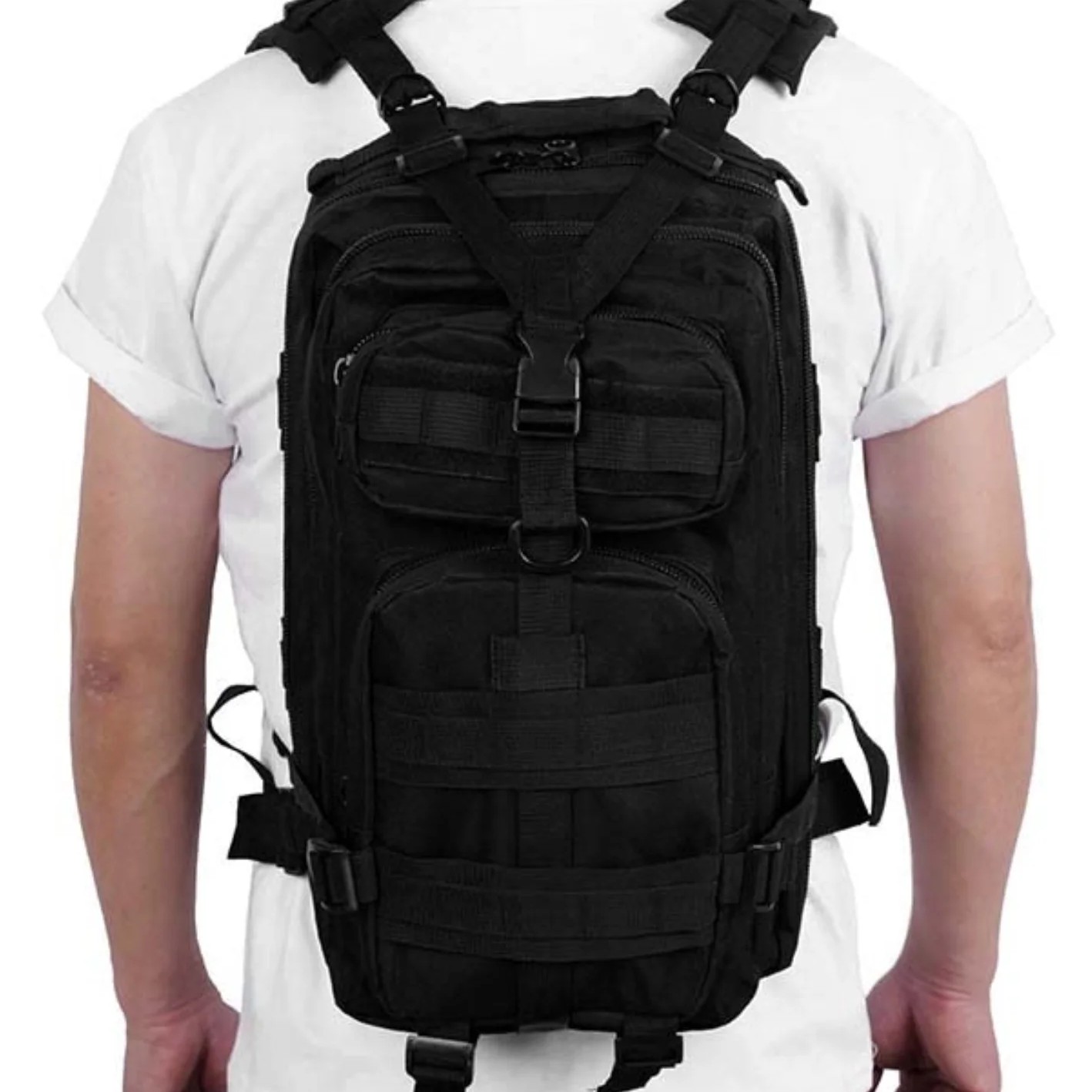 Tactical backpack in use outdoors