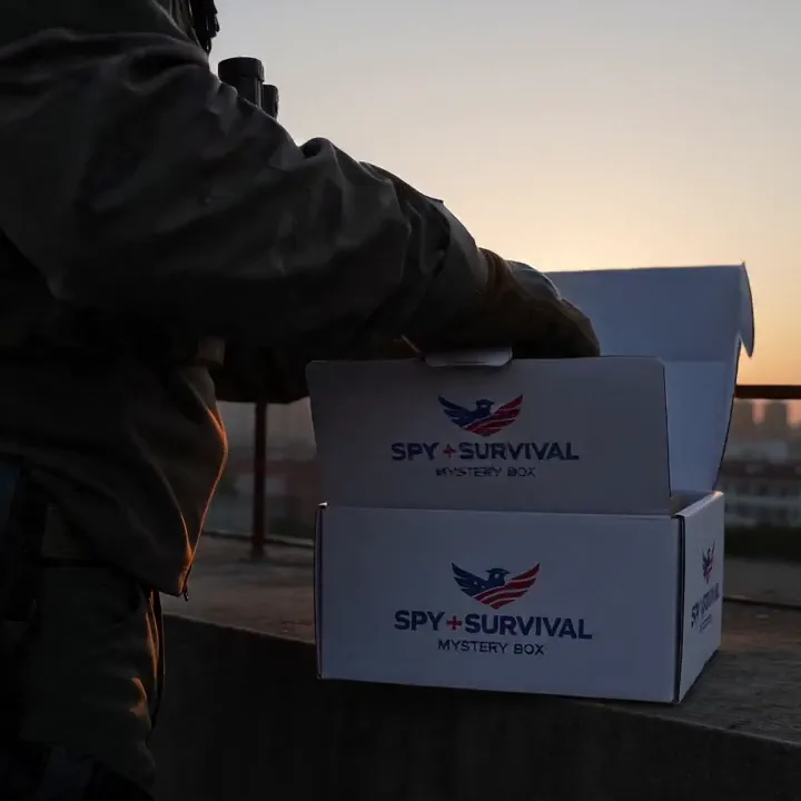 Hand-vetted tactical and survival gear selected for the Spy + Survival Mystery Box