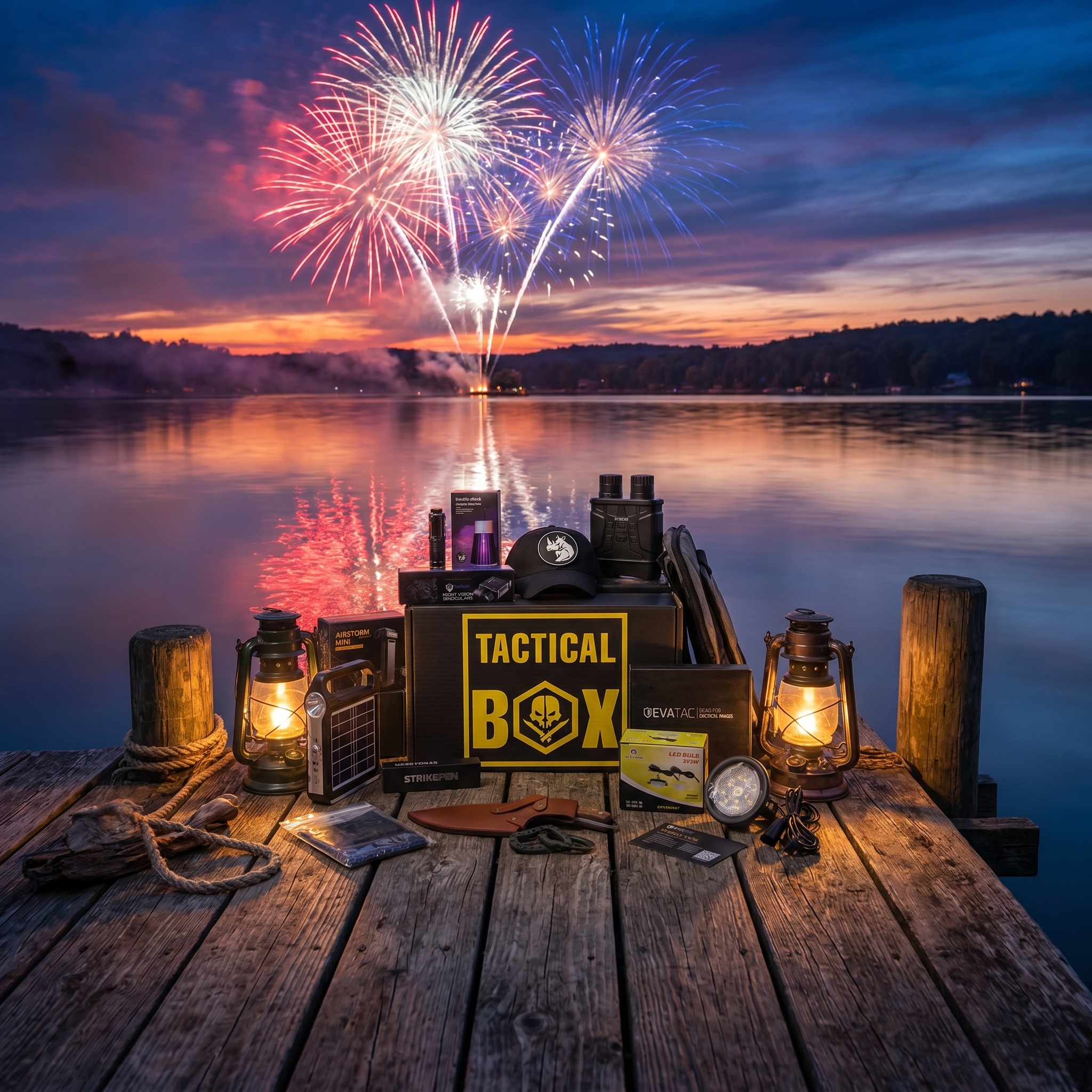 TacticalBox under 4th of July fireworks — free first box offer