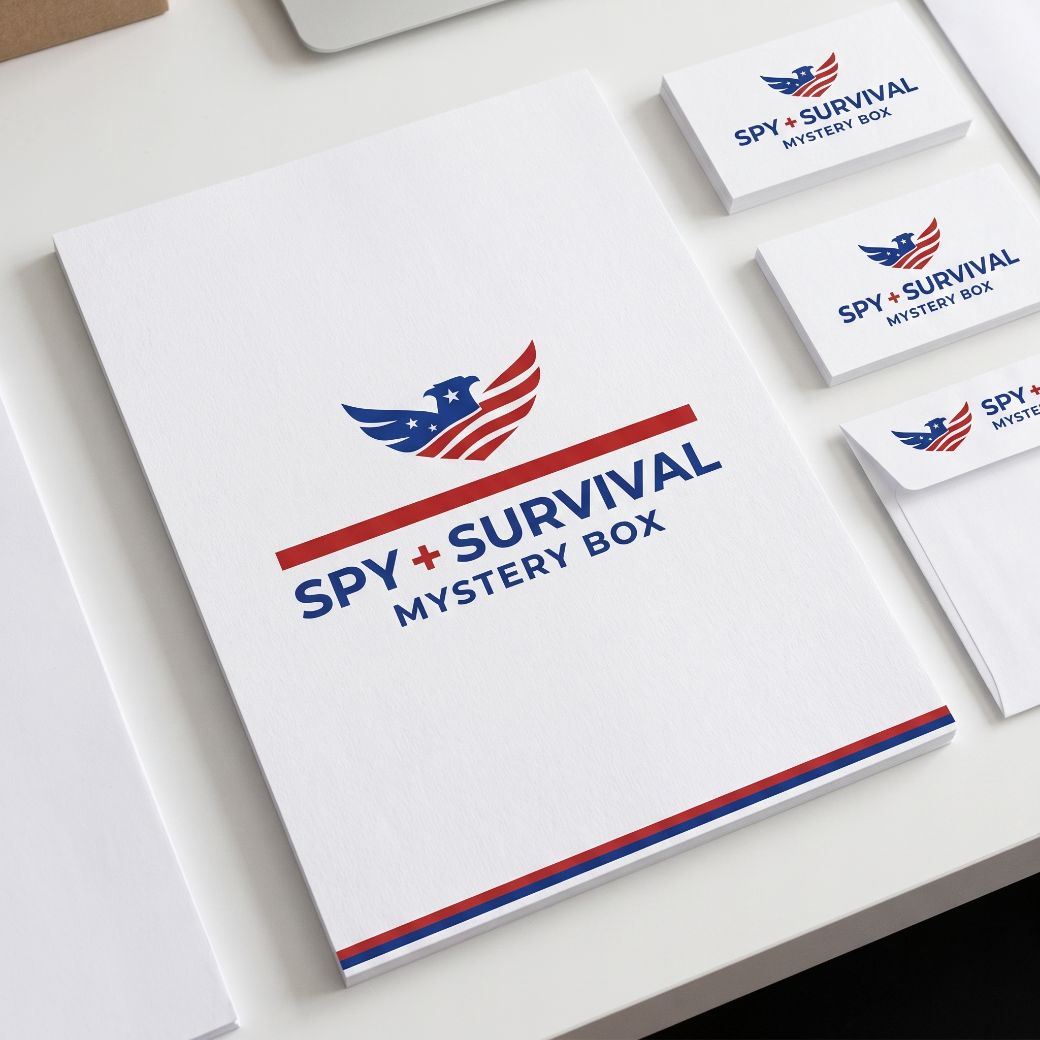 SPY + SURVIVAL Mystery Box — clean branded presentation