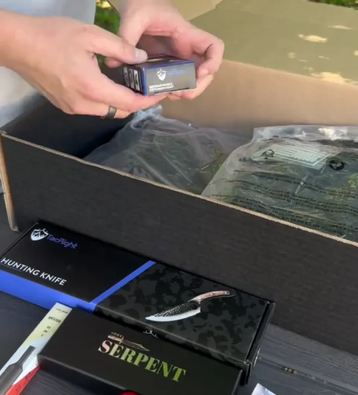 TacRight hunting knife from inside the box