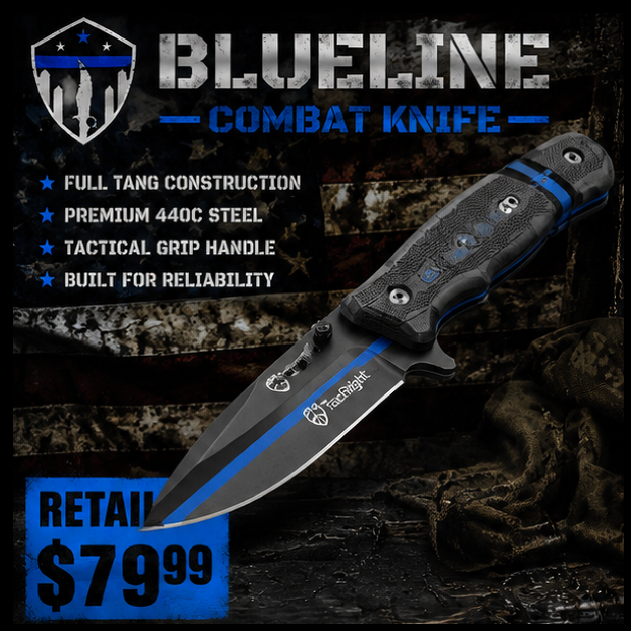 Blueline Combat Knife