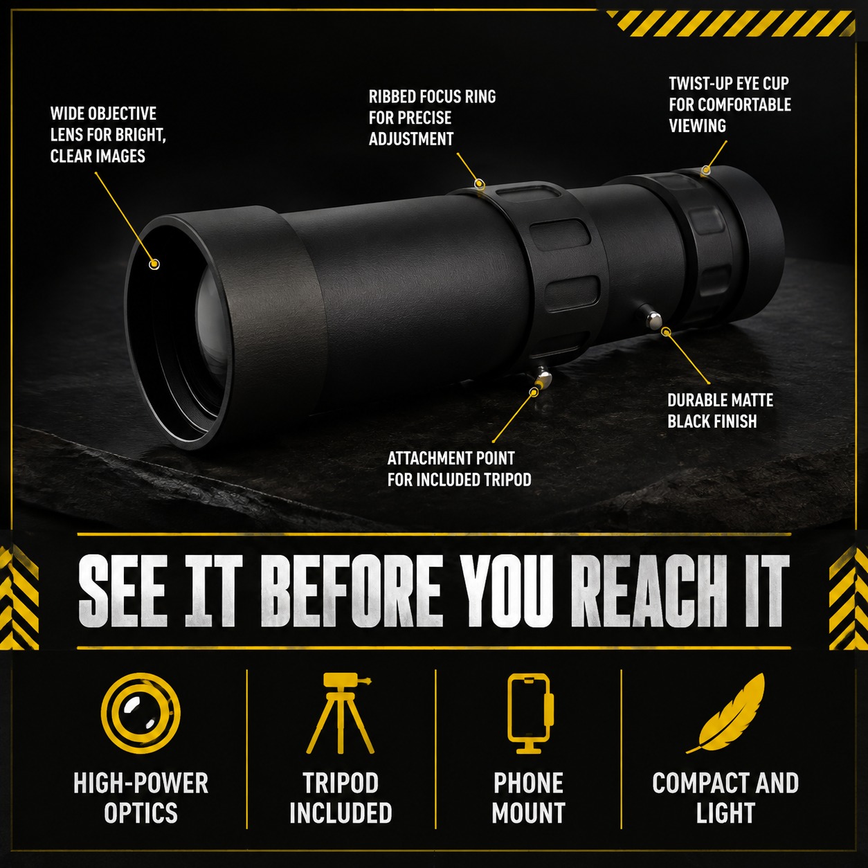 Telescope Monocular with tripod and phone mount