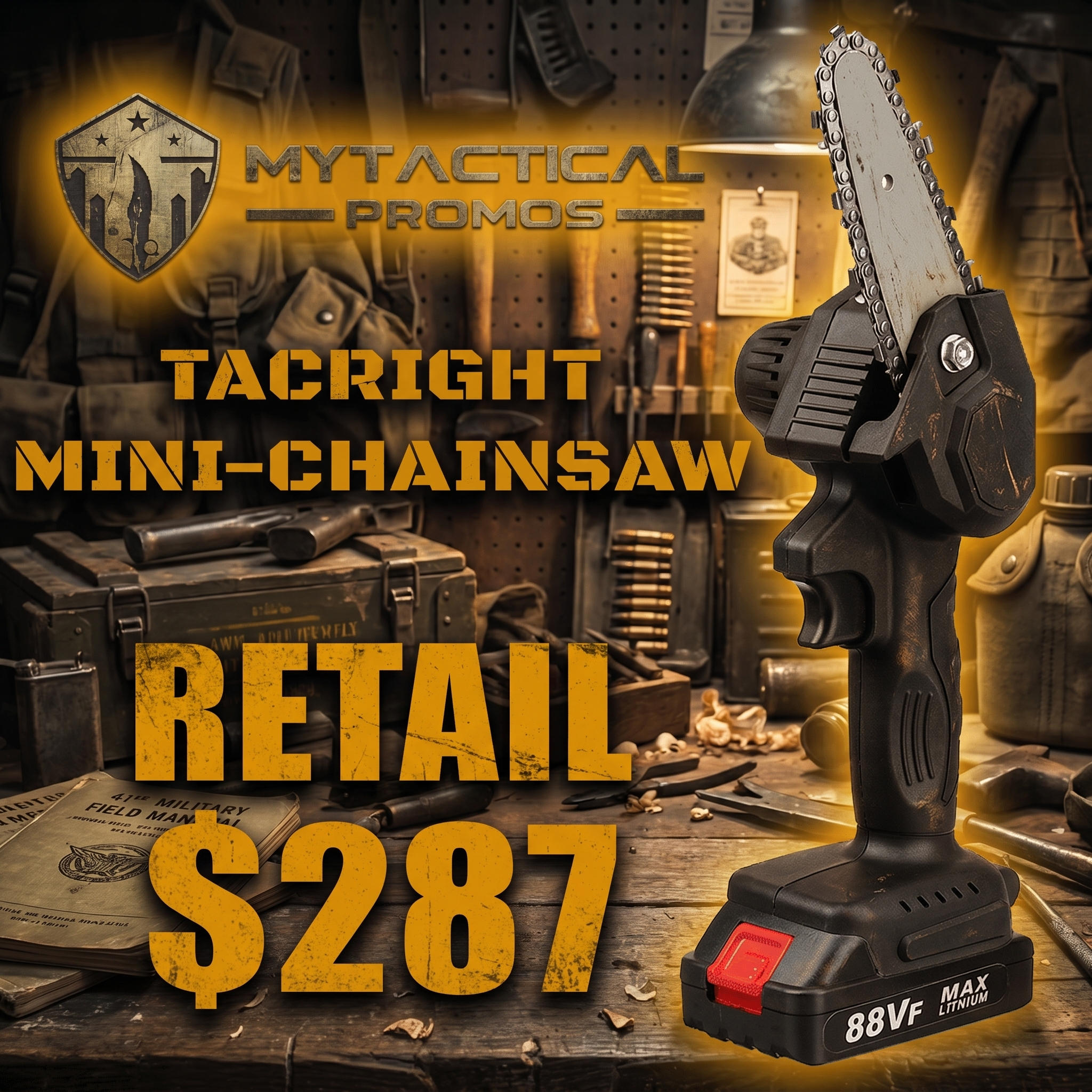 Mini Chainsaw included in the Tactical Box