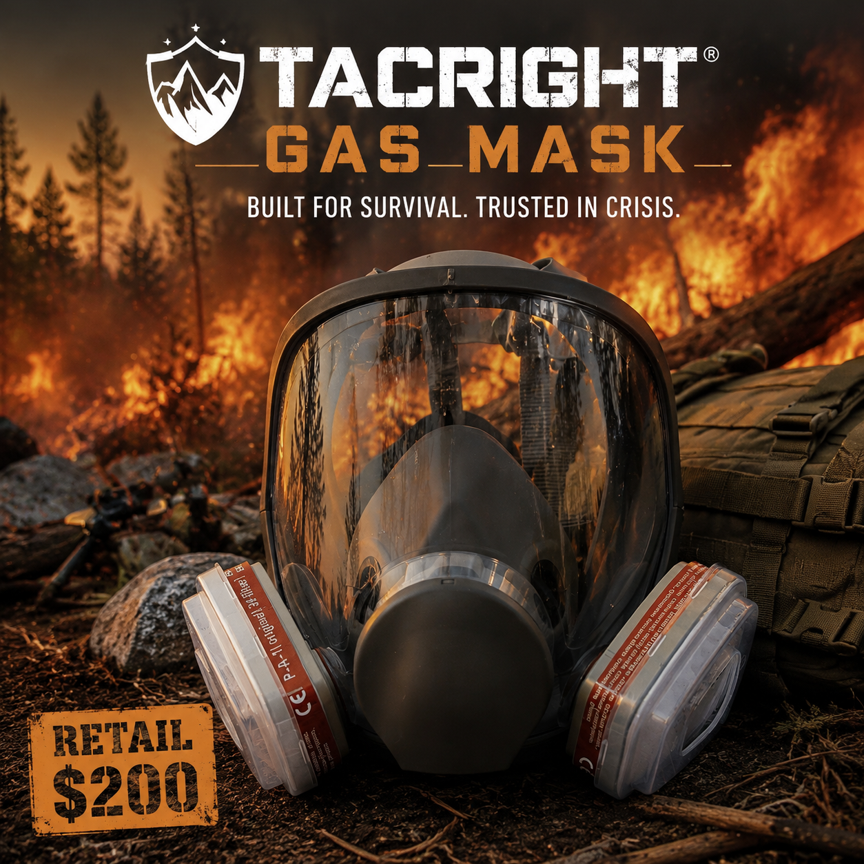 TacRight Gas Mask included in the Tactical Box